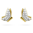 swarovski أقراط دبوسية idyllia lilia، شكل فراشة، لون أبيض، طلاء باللون الذهبي