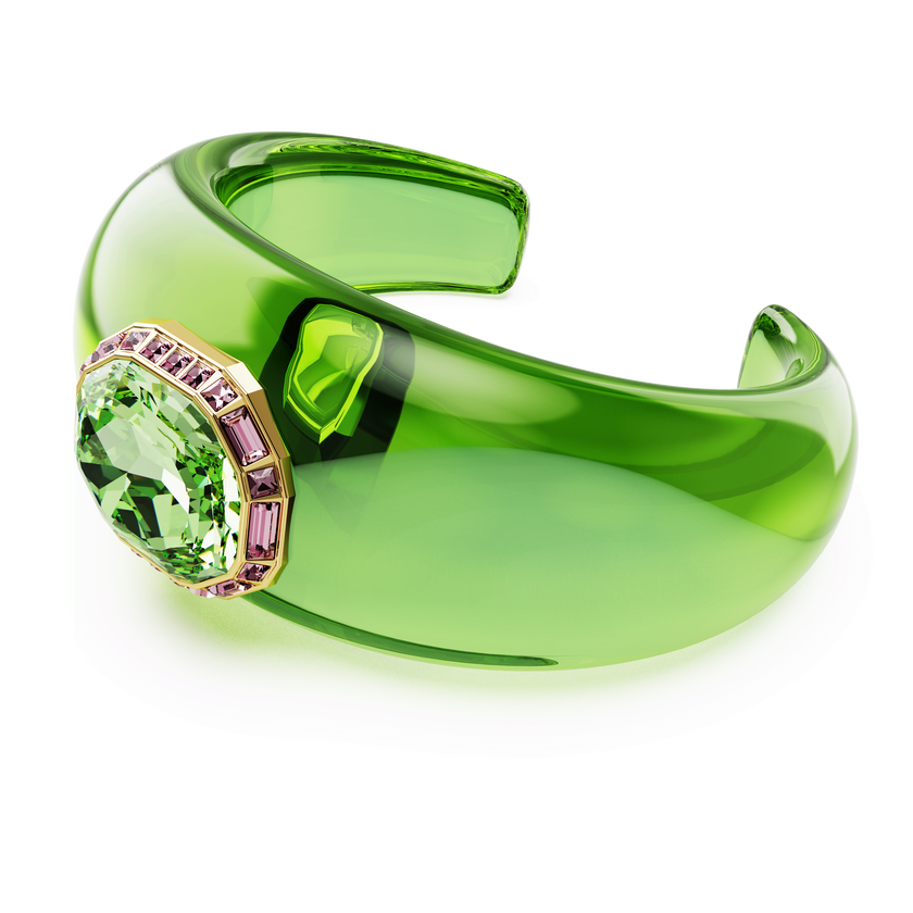 swarovski سوار dulcis، قطع مُثَمَّن، لون أخضر، طلاء باللون الذهبي