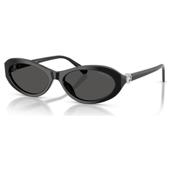 swarovski نظارات شمسية، شكل بيضاوي، sk6069، لون أسود