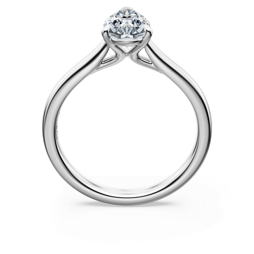 swarovski خاتم سوليتير eternity، ألماس مُصنع في المختبر إجمالي 1 قيراط، شكل كمثرى، ذهب أبيض عيار 18 قيراط