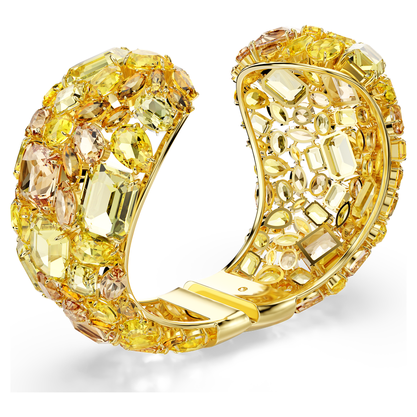 swarovski سوار gema، لون أصفر، طلاء باللون الذهبي