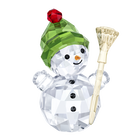رجل الثلج مع عصا كنس