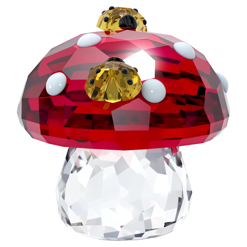swarovski مجسم idyllia على شكل فطر ودعسوقتين