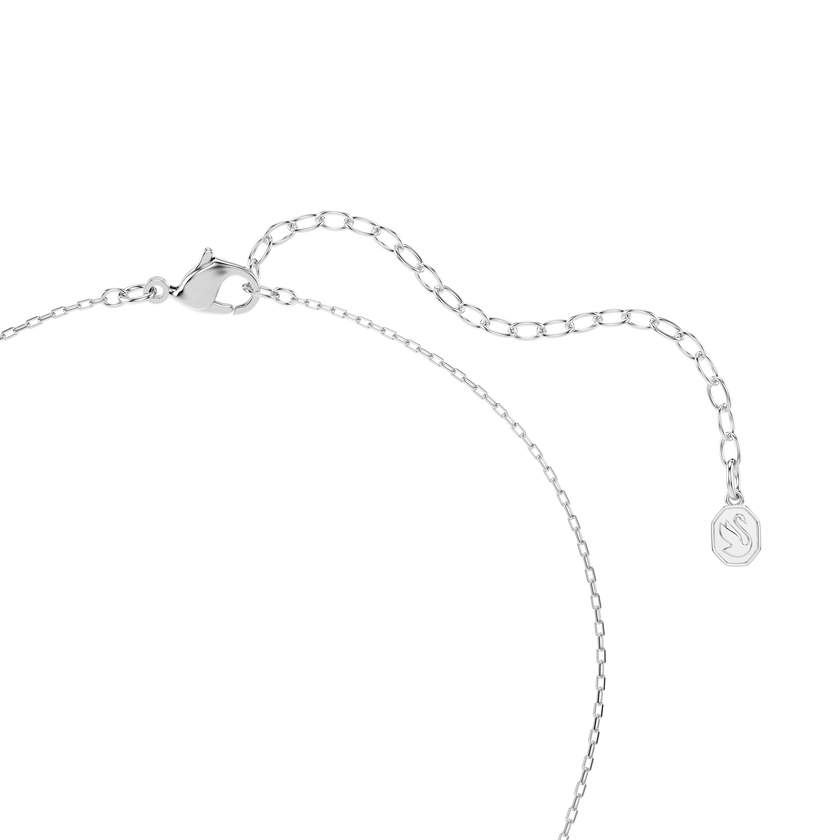 swarovski قلادة one، قطع على شكل قلب، ترصيع بافيه، شكل قلب، لون أزرق، طلاء روديوم