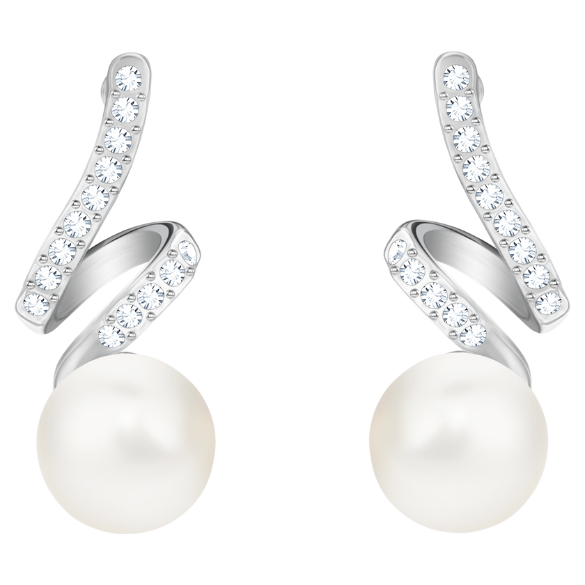 swarovski أقراط متدلية gabriella، لون أبيض، طلاء روديوم