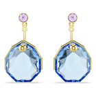 swarovski gema earring jackets  blue  gold tone plated