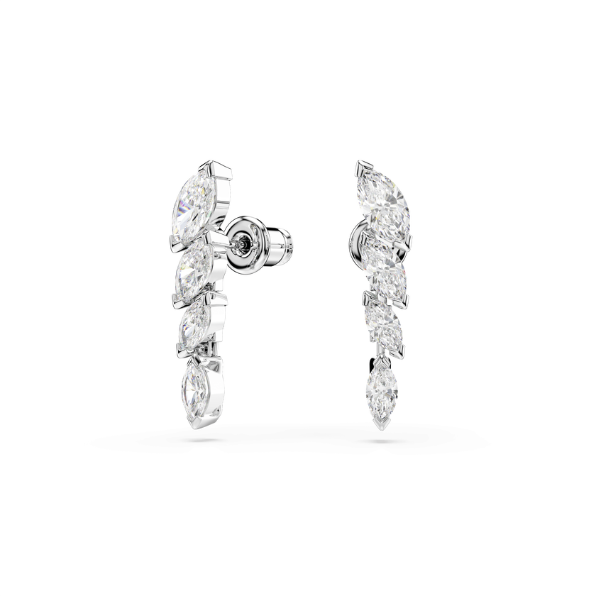 swarovski أقراط mesmera، قطع ماركيز، لون أبيض، طلاء روديوم