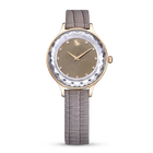 ساعة Octea Nova، صناعة سويسرية، سوار جلد، لون بيج، لمسة نهائية بلون ذهبي وردي