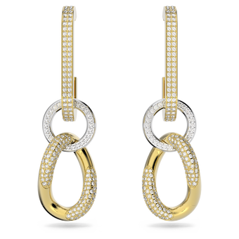 أقراط Dextera، على شكل سلسلة، لون أبيض، طلاء باللون الذهبي swarovski أقراط dextera، على شكل سلسلة، لون أبيض، طلاء باللون الذهبي