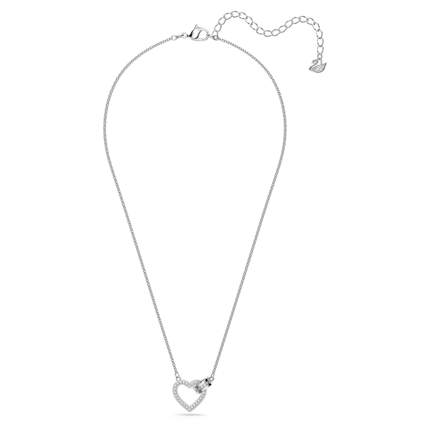 swarovski عقد lovely، على شكل قلب، لون أبيض، طلاء روديوم