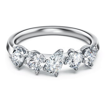 swarovski خاتم galaxy، أحجار ألماس مُصنعة في المختبر بإجمالي 1 قيراط، ذهب أبيض عيار 18