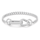 swarovski سوار dextera، مزدانة بكريستالات متراصة، حلقات متنوعة، لون أبيض، طلاء روديوم