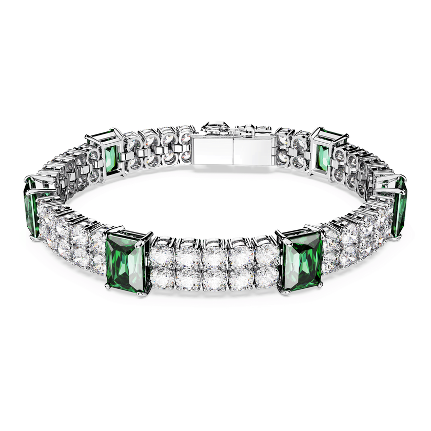 swarovski سوار matrix tennis، قطع متنوع، لون أخضر، طلاء روديوم