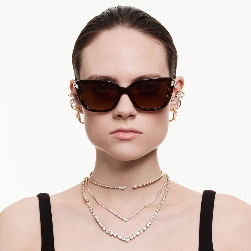 swarovski عقد mesmera، قطع متنوع، لون أبيض، لمسة نهائية من الذهب عيار 18 قيراط