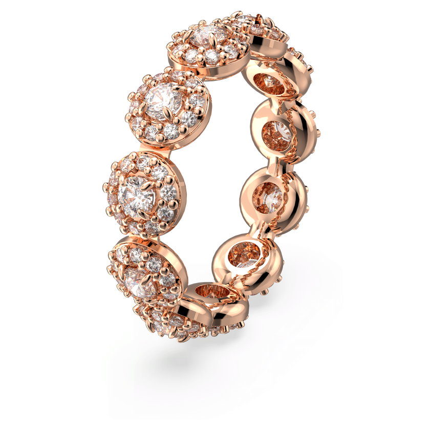 swarovski خاتم una angelic، قطع مُستدير، لون أبيض، لمسة نهائية من الذهب الوردي عيار 18 قيراط