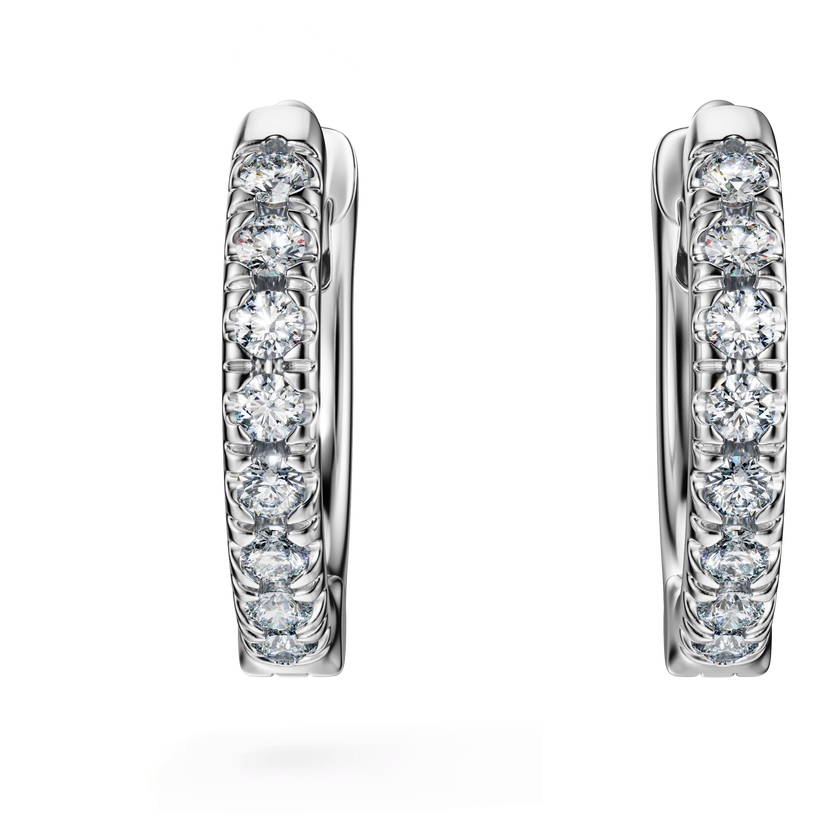 swarovski أقراط حلقية eternity، أحجار ألماس مُصنعة في المختبر بإجمالي 0 1 قيراط، ذهب أبيض عيار 18