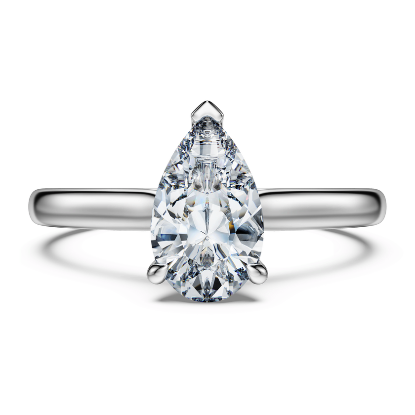 swarovski خاتم سوليتير eternity، ألماس مُصنع في المختبر إجمالي 1 قيراط، شكل كمثرى، ذهب أبيض عيار 18 قيراط