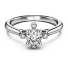 swarovski خاتم galaxy، ألماس مُصنع في المختبر إجمالي 0 5 قيراط، شكل دائري، ذهب أبيض عيار 18 قيراط