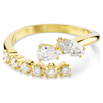 swarovski خاتم مفتوح mesmera، قطع متنوع، لون أبيض، لمسة نهائية من الذهب عيار 18 قيراط