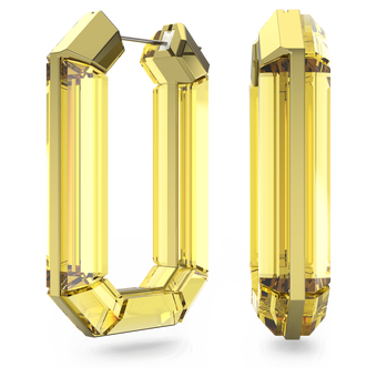 swarovski أقراط حلقية lucent، تصميم متميز، ثمانية الشكل، لون أصفر