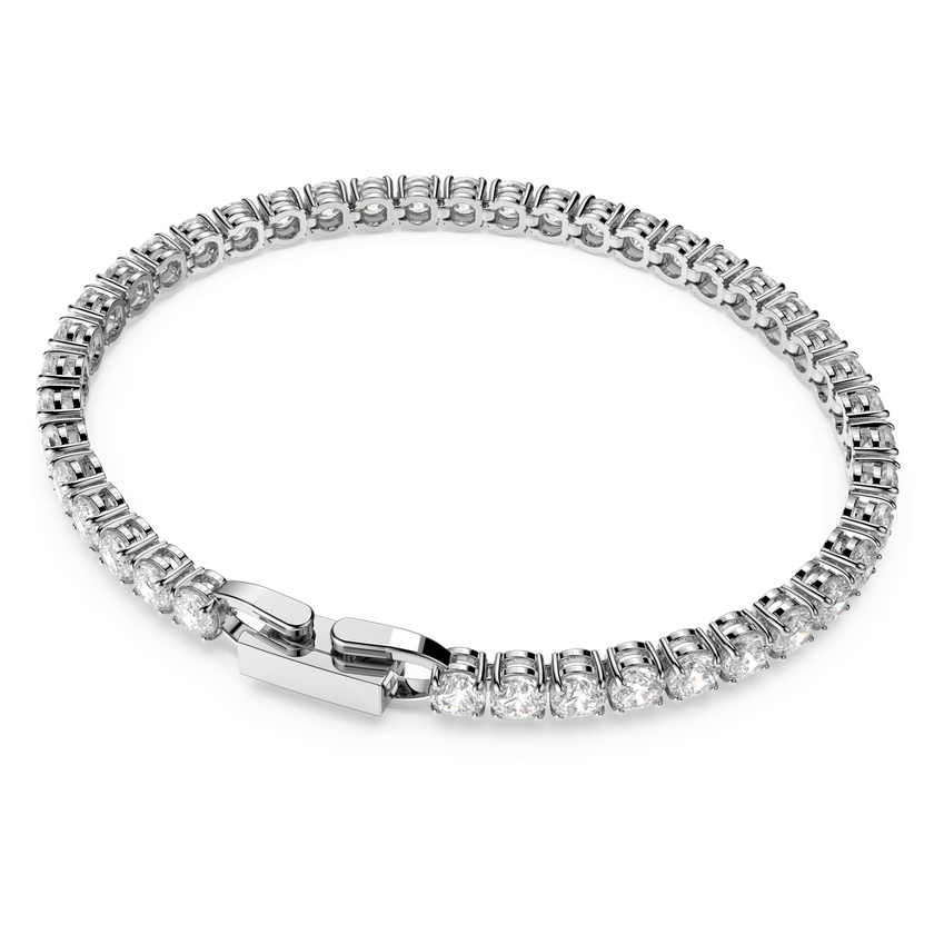 swarovski سوار tennis deluxe، لون أبيض، طلاء روديوم