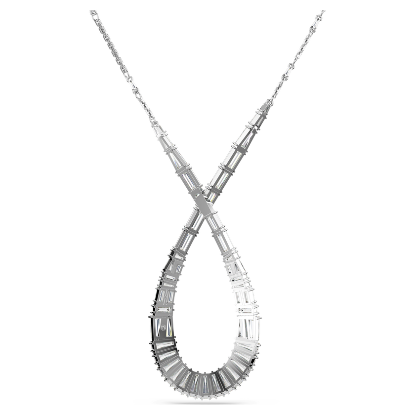 swarovski قلادة hyperbola، قطع متنوع، شكل إنفينيتي، لون أبيض، طلاء روديوم