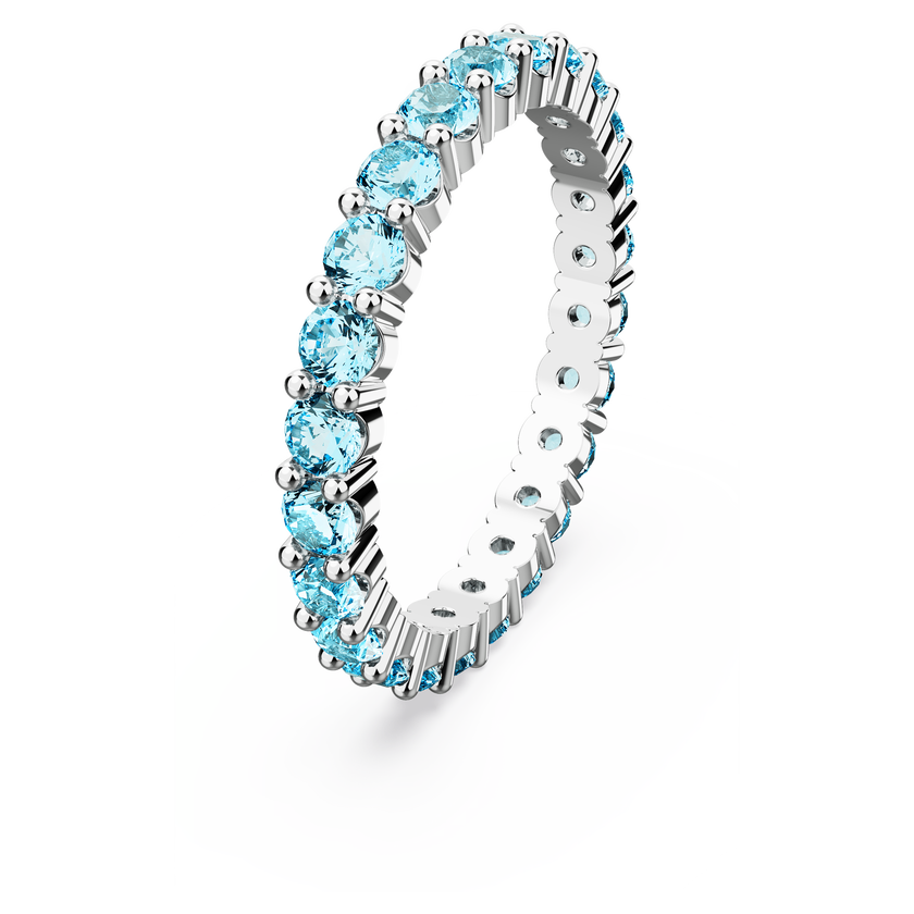swarovski خاتم matrix، قطع مُستدير، لون أزرق، طلاء روديوم