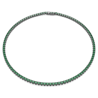 swarovski عقد matrix tennis، قطع مستدير، لون أخضر، طلاء روثينيوم