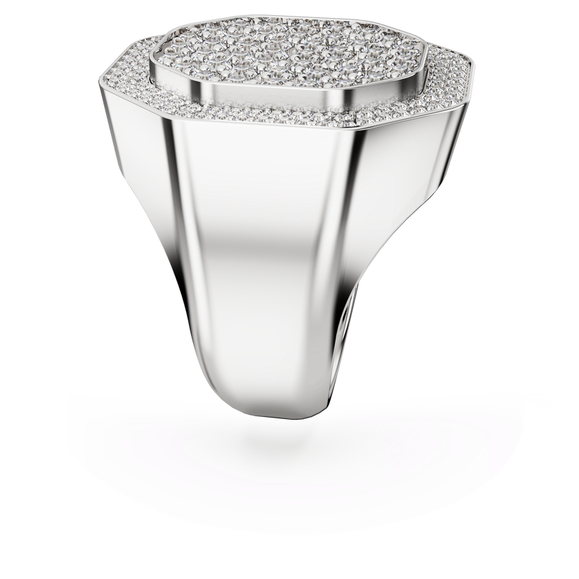 swarovski خاتم dextera كوكتيل، قطع مثمن، لون أبيض، طلاء روديوم
