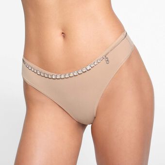 سلسلة للبطن swarovski x skims، قطع إمبيريال، لون أبيض، ستانلس ستيل