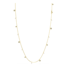 swarovski سلسلة una angelic، لآلئ كريستال، قطع مستدير، لون أبيض، طلاء باللون الذهبي