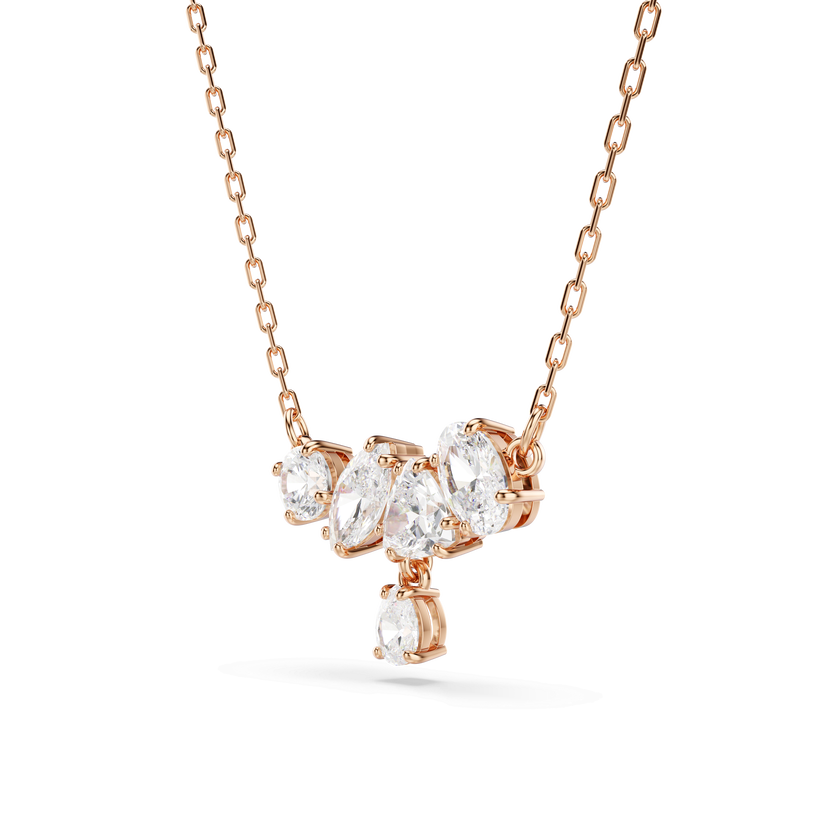 swarovski عقد mesmera، قطع متنوع، لون أبيض، لمسة نهائية من الذهب الوردي عيار 18 قيراط
