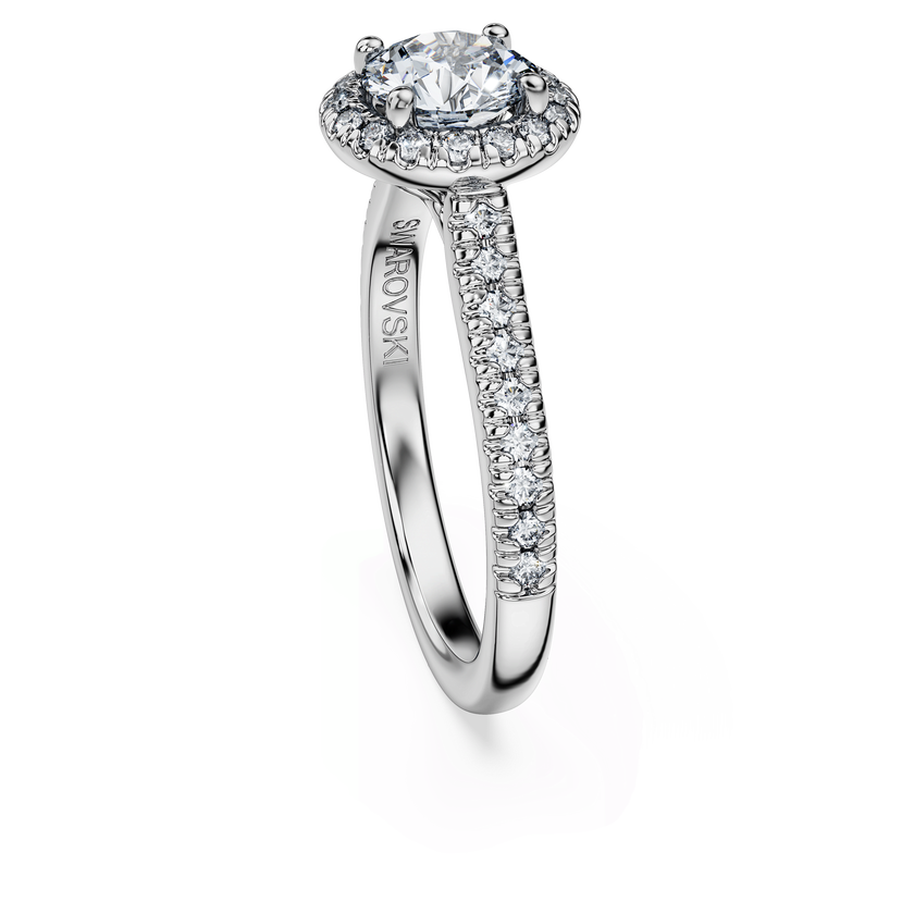 swarovski خاتم سوليتير eternity، ألماس مُصنع في المختبر إجمالي 1 33 قيراط، شكل دائري، ذهب أبيض عيار 18 قيراط