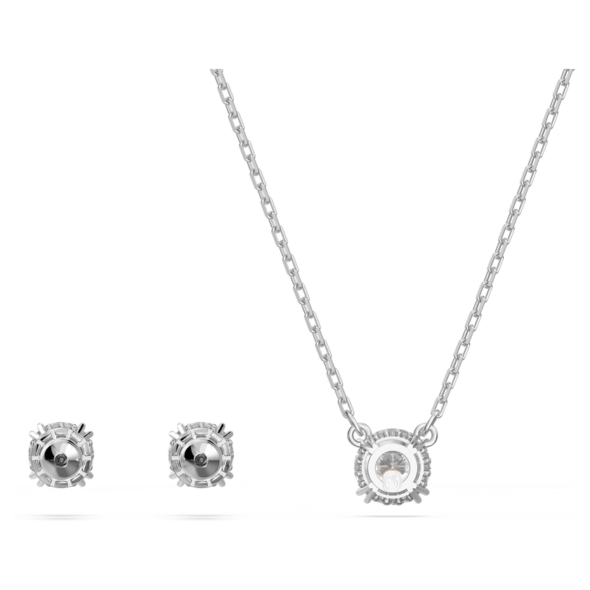 swarovski طقم stilla، قطع مربع، لون أبيض، طلاء روديوم