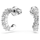 swarovski أقراط حلقية mini hoop، قطع مستدير، لون أبيض، طلاء روديوم