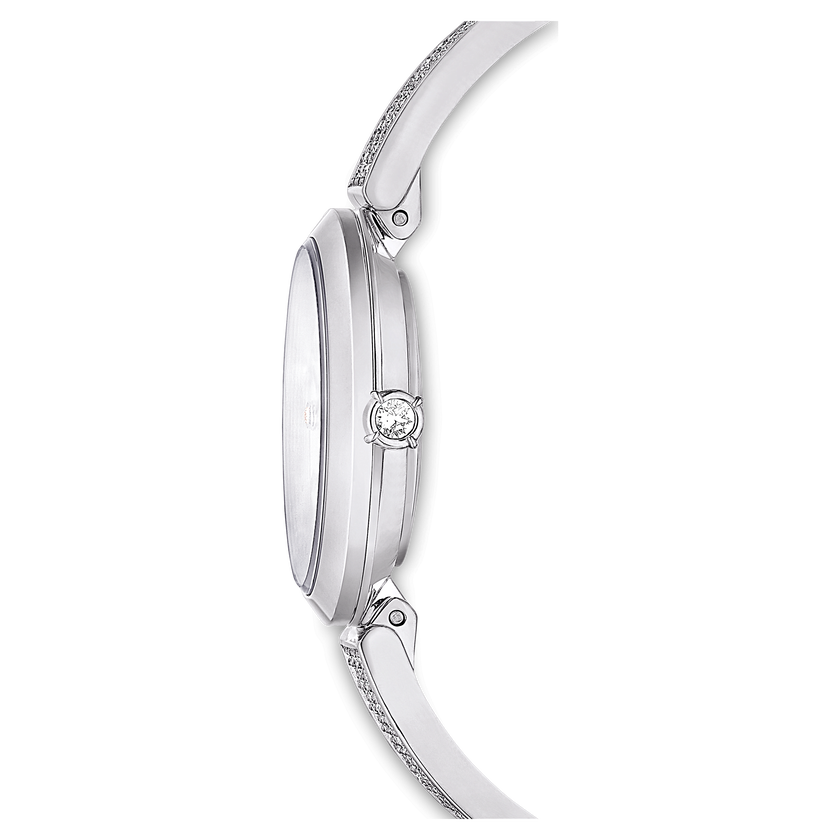 swarovski ساعة illumina، صناعة سويسرية، سوار معدني، لون فضي، ستانلس ستيل