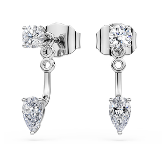 swarovski ملحقات أقراط galaxy، ألماس مُصنع في المختبر إجمالي 0 8 قيراط، شكل دائري، فضة استرليني