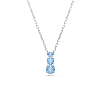 swarovski قلادة stilla attract، قطع مستدير، لون أزرق، طلاء روديوم