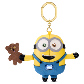 swarovski minions bag charm  multicolored  gold tone plated