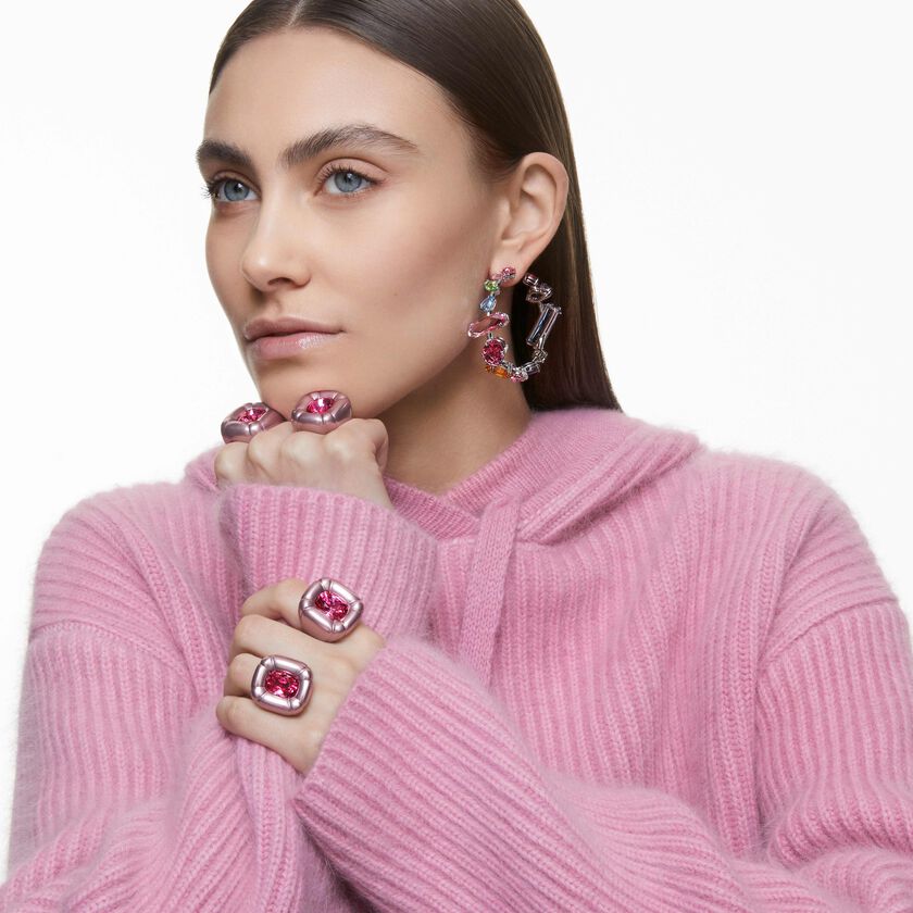 swarovski خاتم dulcis كوكتيل، لون وردي