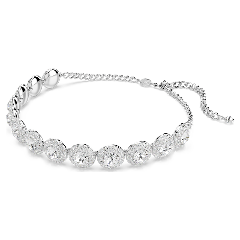 swarovski عقد شوكر una angelic، لون أبيض، طلاء روديوم
