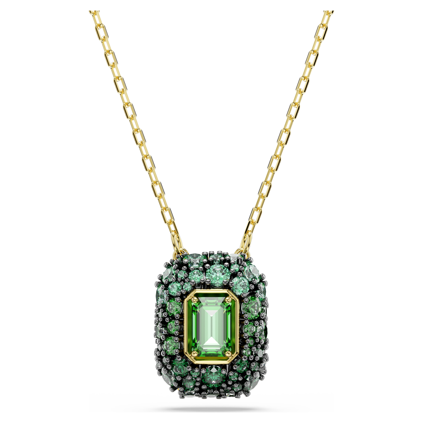 swarovski قلادة sublima، قطع مُثَمَّن، لون أخضر، لمسة نهائية من الذهب عيار 18 قيراط