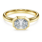 swarovski octagon bezel ring  lab grown diamonds 1 0 ct tw  octagon shape  18k yellow gold