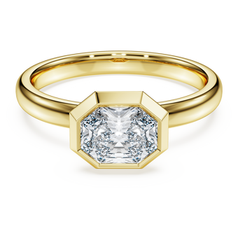 swarovski octagon bezel ring  lab grown diamonds 1 0 ct tw  octagon shape  18k yellow gold