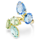 swarovski خاتم مفتوح gema، قطع متنوع، ألوان متعددة، طلاء باللون الذهبي