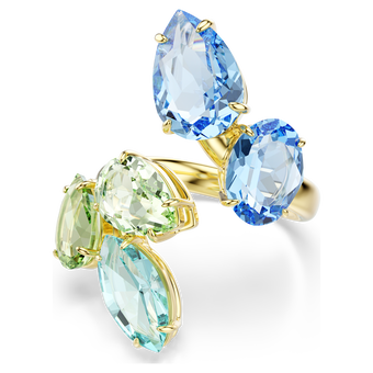 swarovski خاتم مفتوح gema، قطع متنوع، ألوان متعددة، طلاء باللون الذهبي