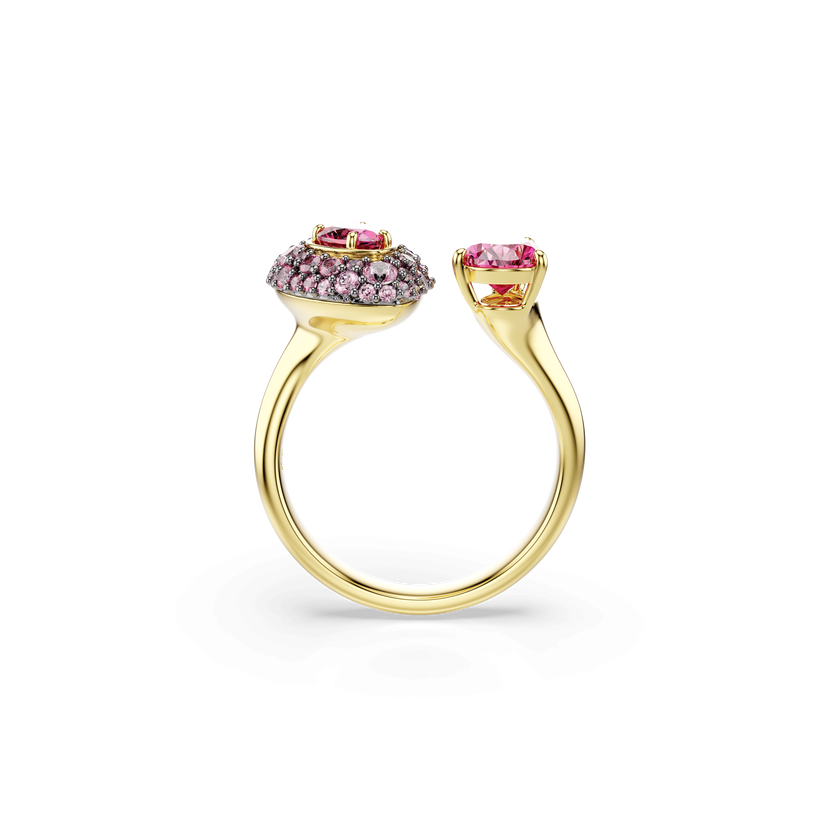 swarovski خاتم كوكتيل sublima، قطع على شكل كمثرى، لون أحمر، لمسة نهائية من الذهب عيار 18 قيراط