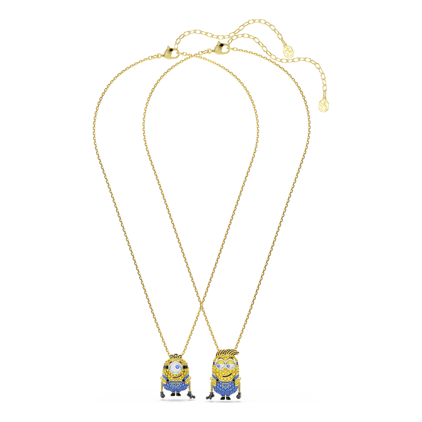swarovski minions james and henry set  pav   multicolored  gold tone plated