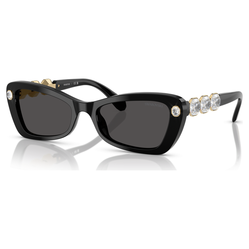 swarovski نظارة شمسية، شكل مستطيل، sk6033، لون أسود
