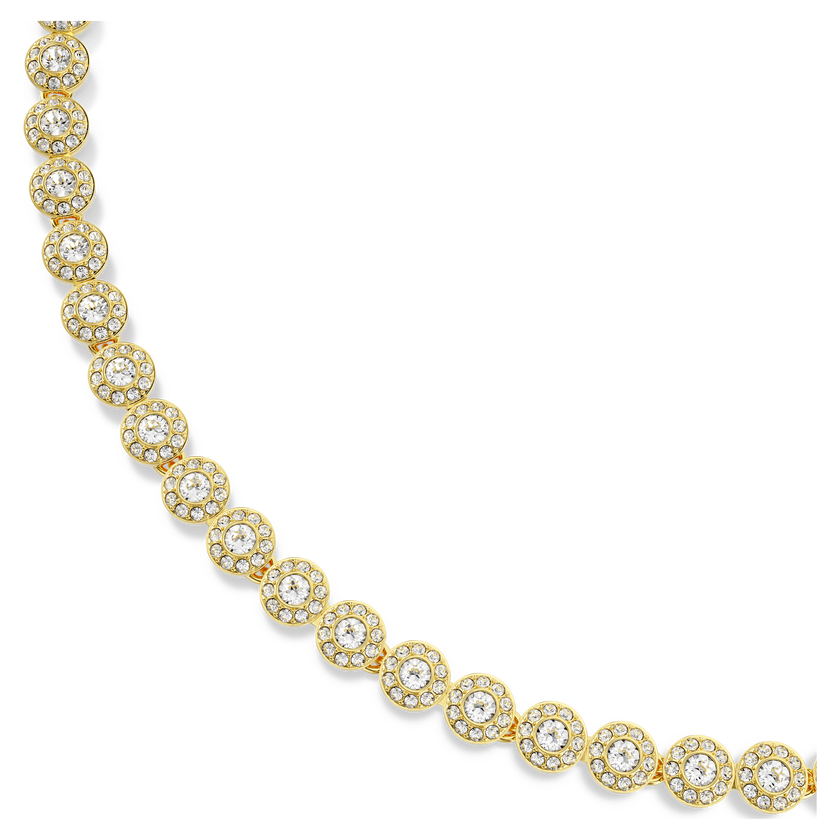 swarovski طقم una angelic، قطع مُستدير، لون أبيض، طلاء باللون الذهبي